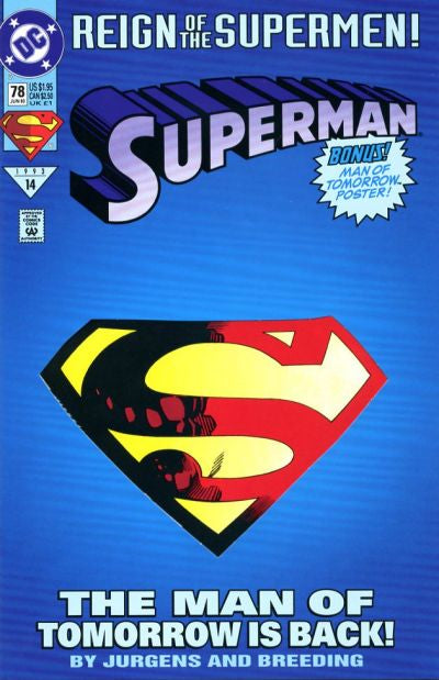 DC Reign of the Supermen! The Man of Tomorrow is Back #78 1993 Comic Book