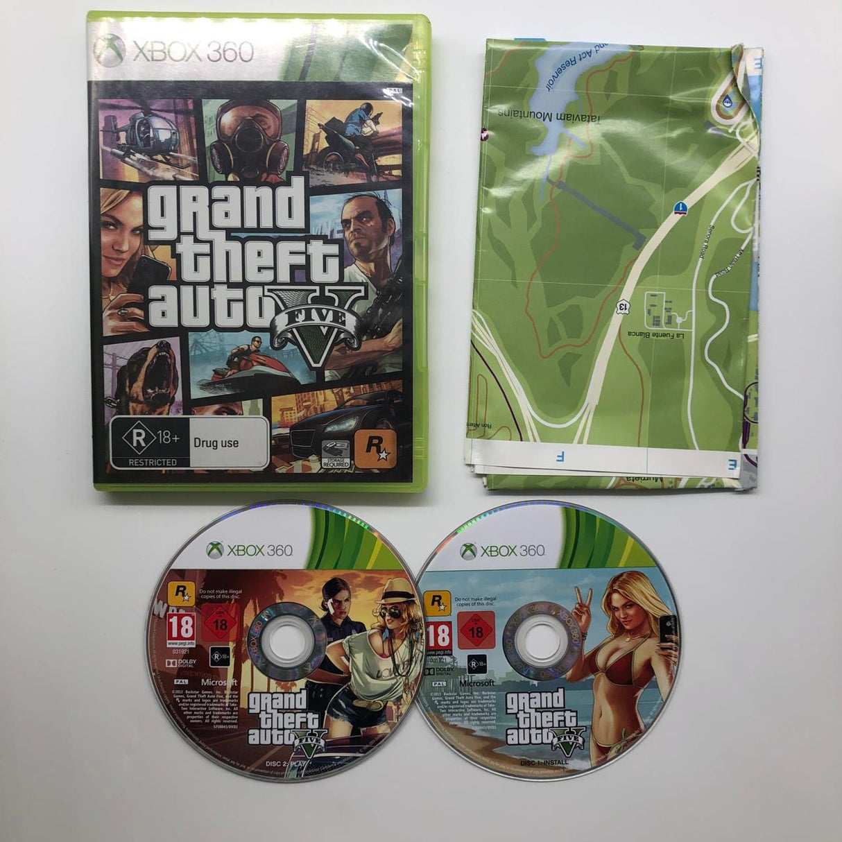 Grand Theft Auto V Five GTA Xbox 360 Game + Manual PAL