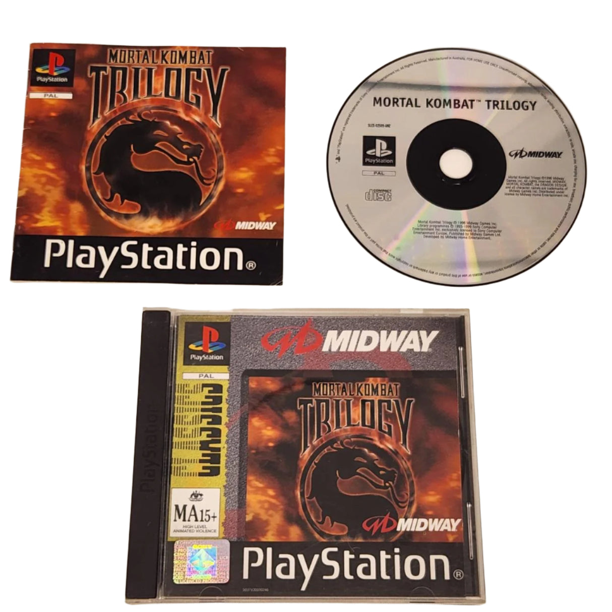 Mortal Kombat Trilogy PS1 Playstation 1 Game + Manual PAL