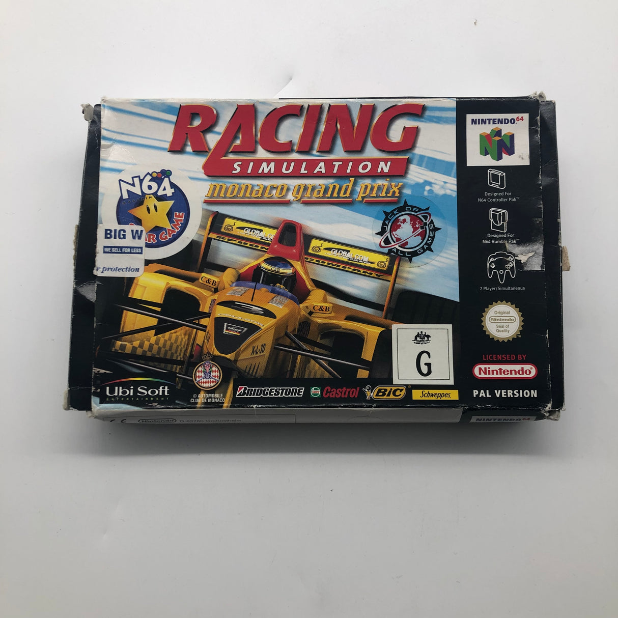 Racing simulation Monaco Grand Prix Nintendo 64 N64 Game Boxed Complete PAL