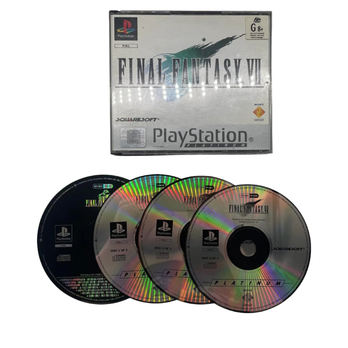 Final Fantasy VII PS1 PlayStation 1 4-Disc Game PAL