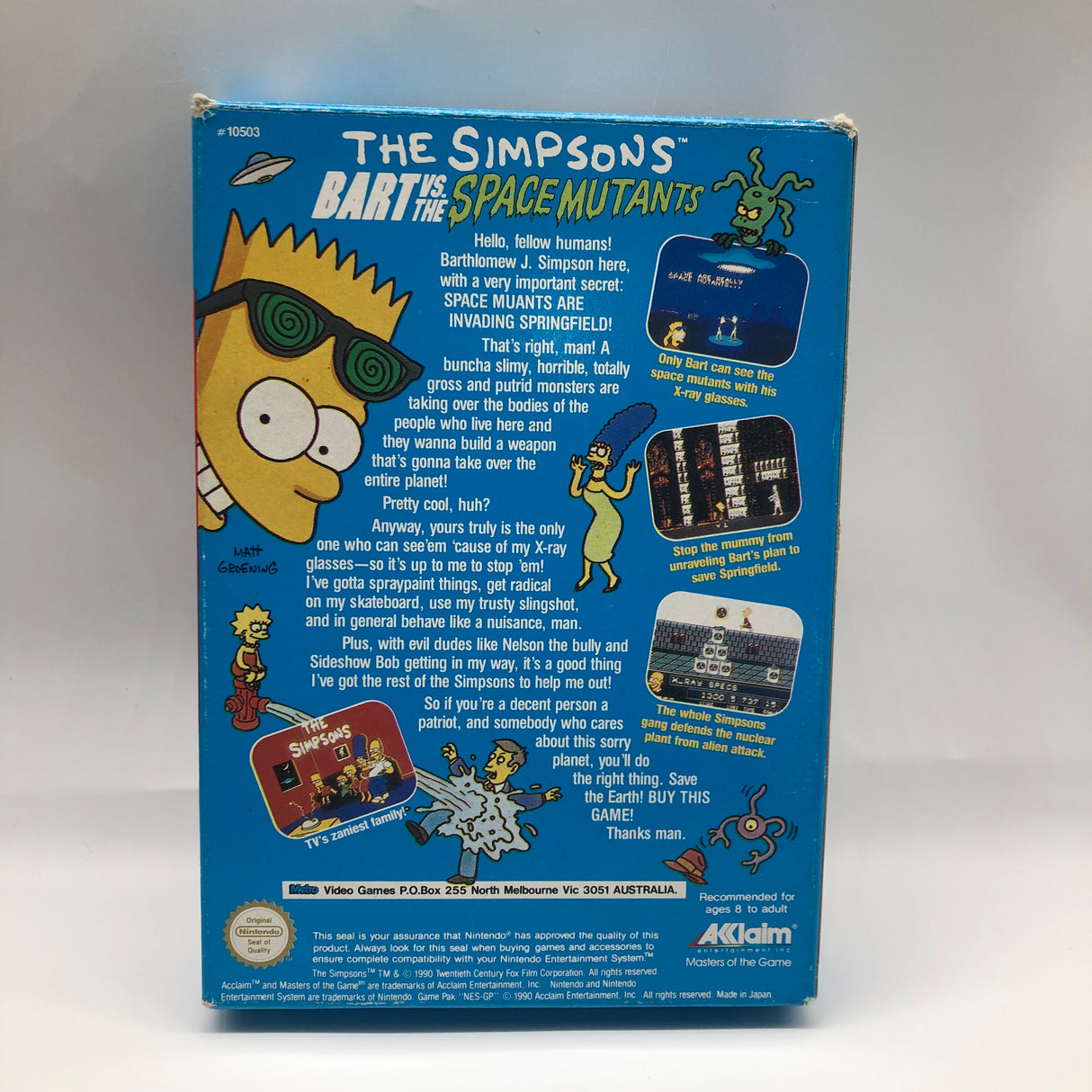 Nintendo The Simpsons Bart Vs. The Space Mutants Nintendo Entertainment System NES Game Boxed Complete PAL