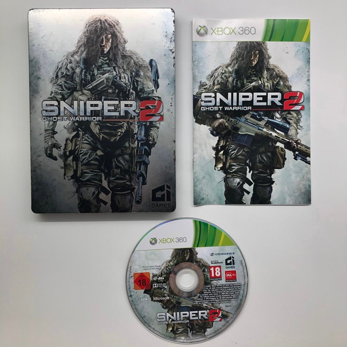 Sniper 2 Ghost Warrior Xbox 360 Game + Manual Steelbook Edition PAL