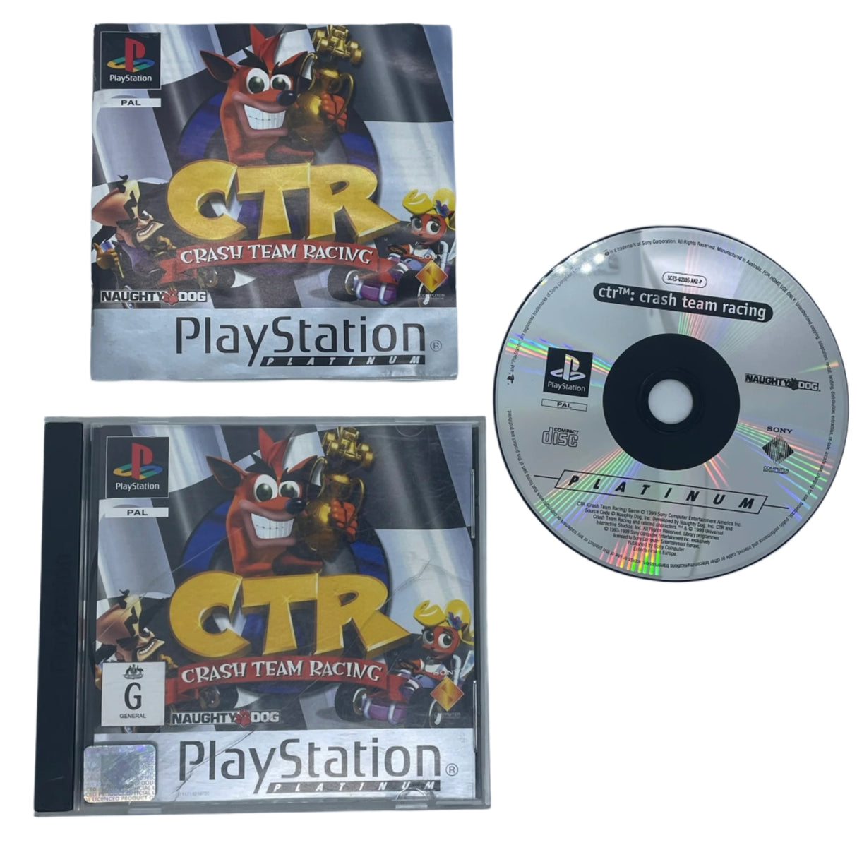 CTR Crash Team Racing PS1 Playstation 1 Game + Manual PAL