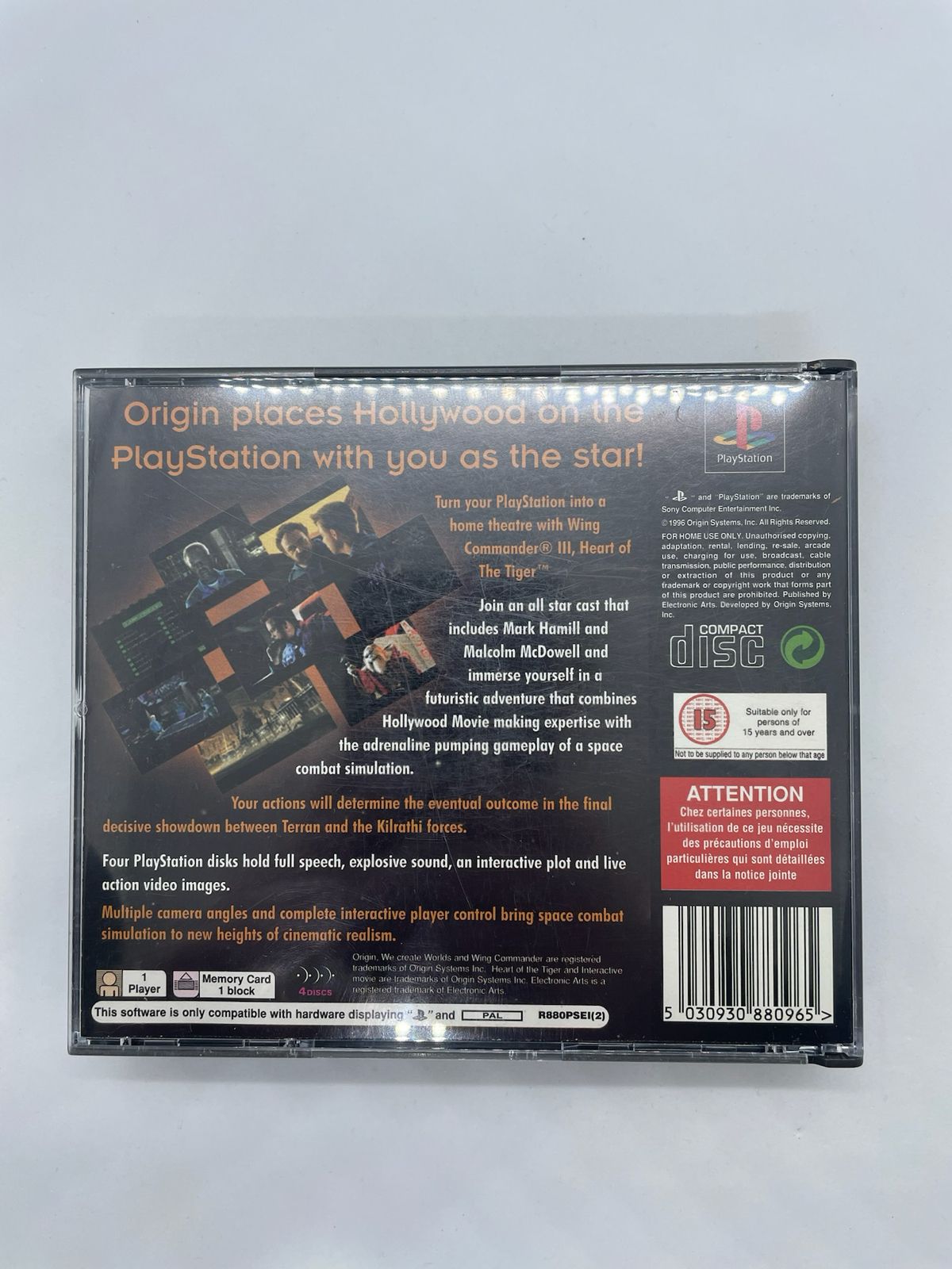 Wing Commander III 3 Heart of the Tiger PS1 Playstation 1 Game PAL