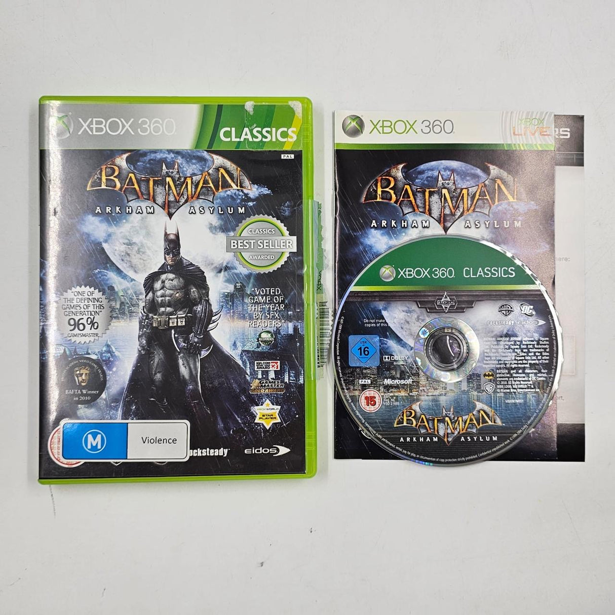 Batman Arkham Asylum Xbox 360 Game + Manual PAL