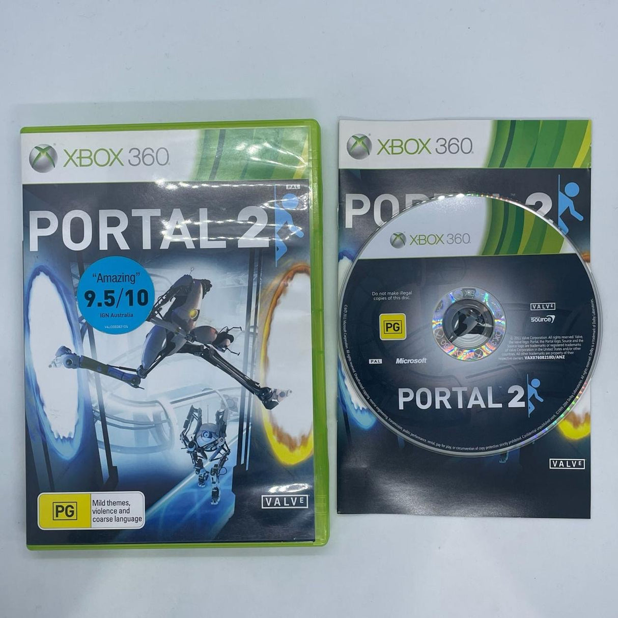 Portal 2 Xbox 360 Game + Manual PAL