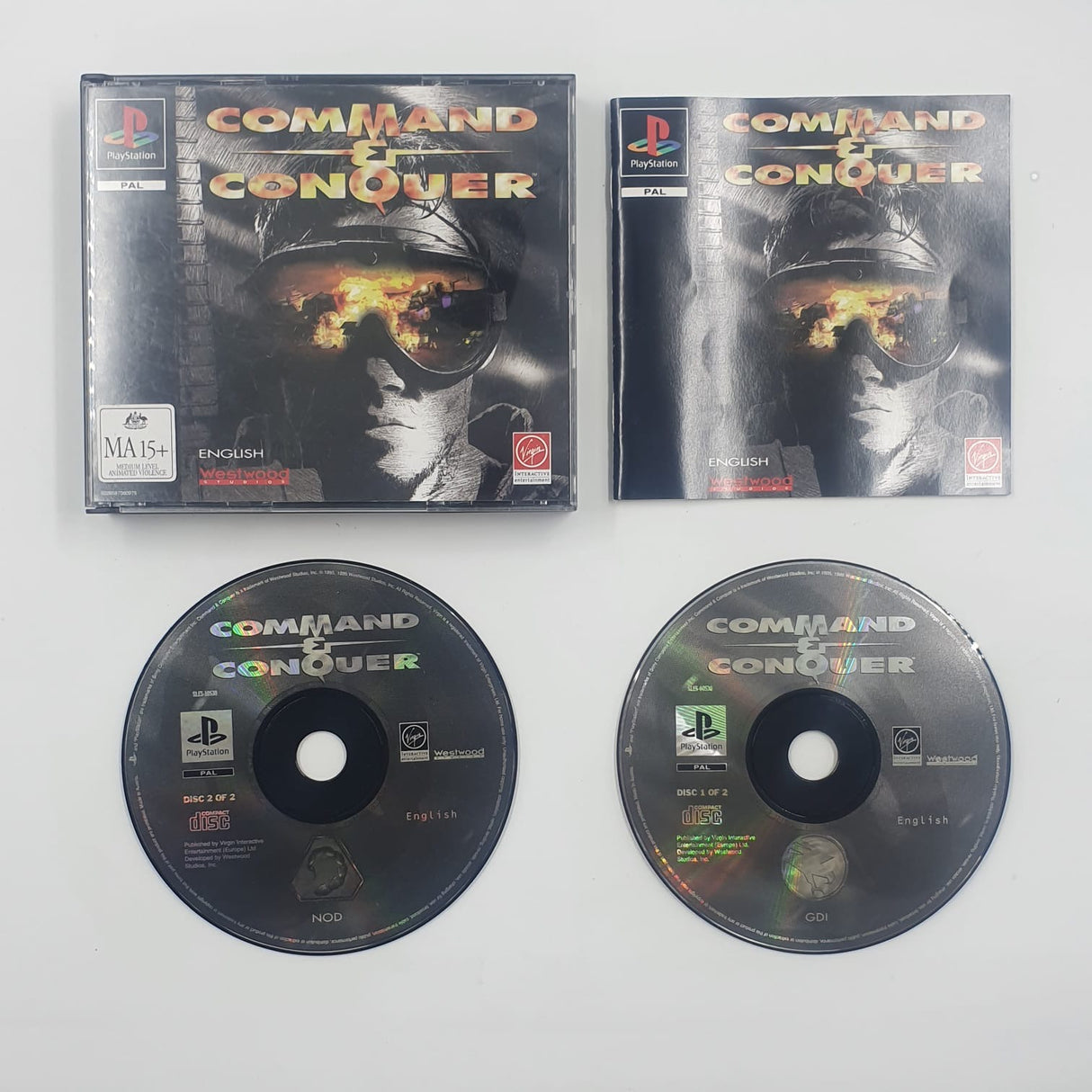 Command & Conquer PS1 Playstation 1 Game + Manual PAL