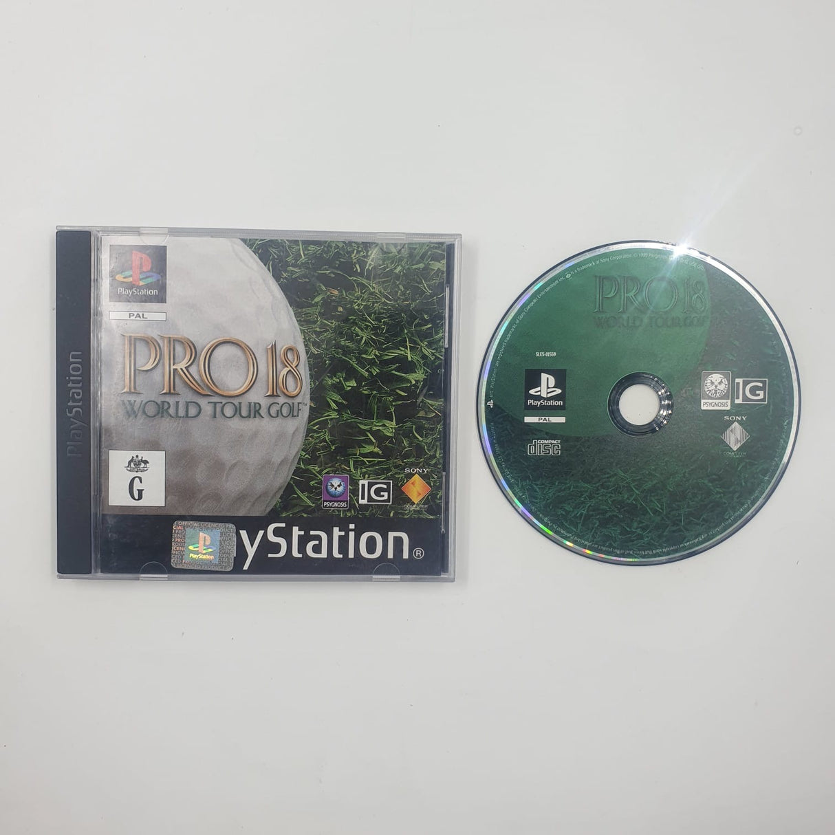 Pro 18 World Tour Golf PS1 Playstation 1 Game PAL