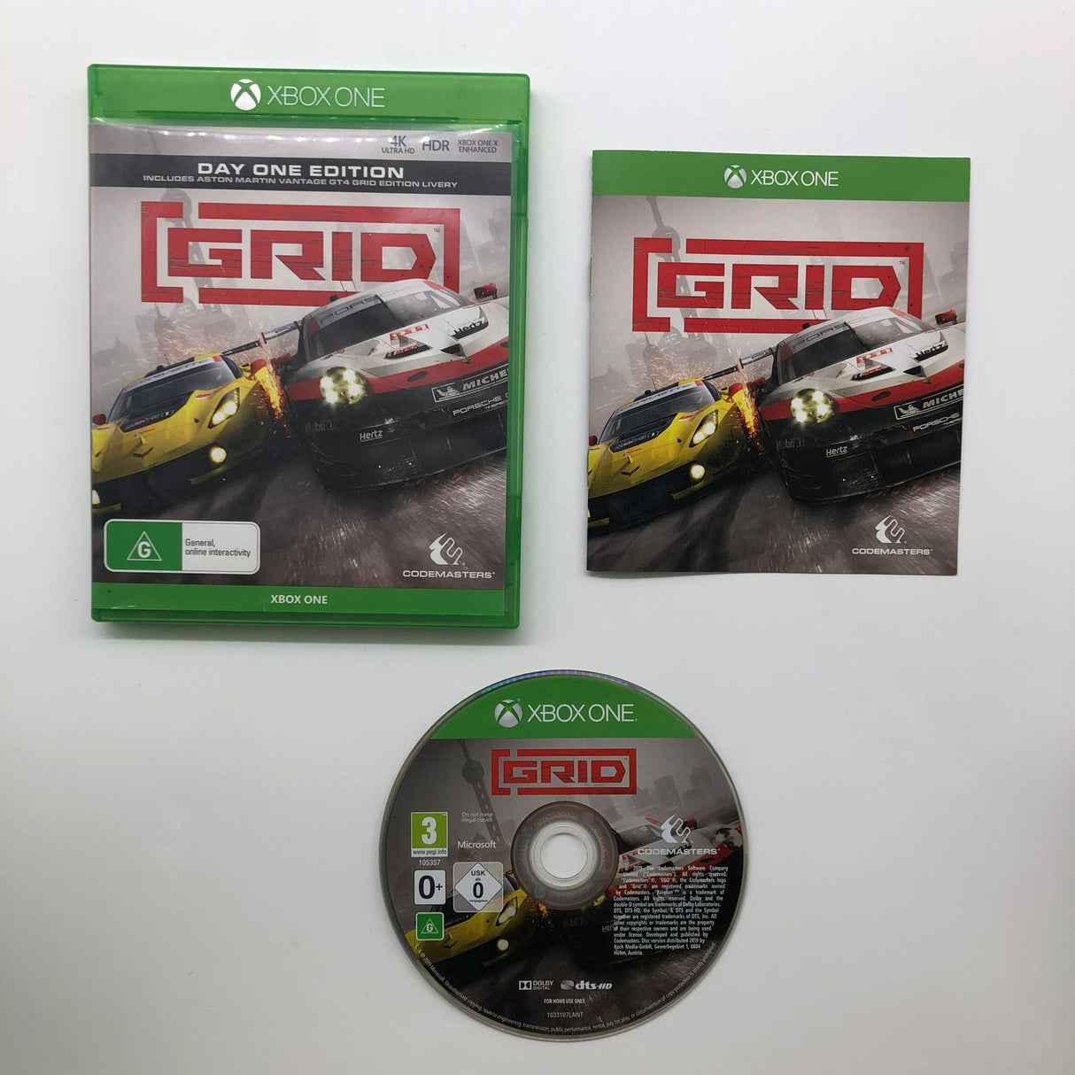 GRID Day One Edition Xbox One Game + Manual