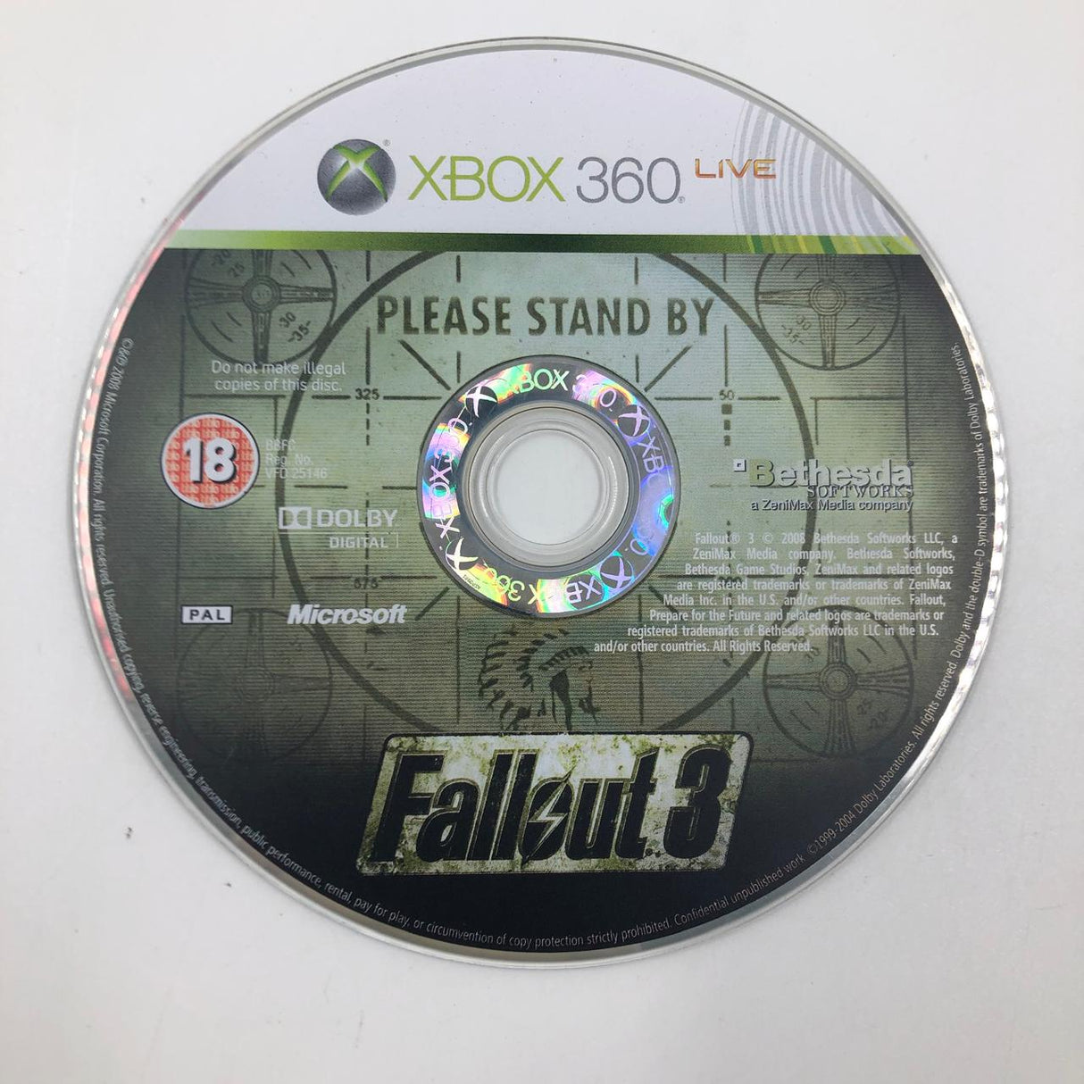 Fallout 3 Xbox 360 Game Disc only