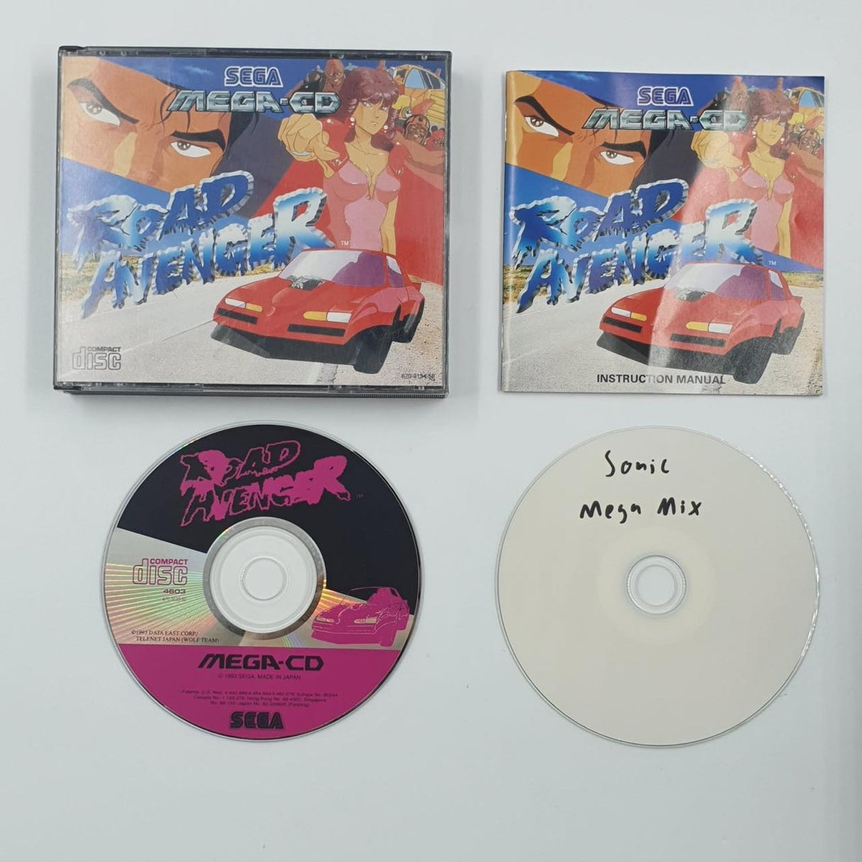 Road Avenger Sega Mega CD Game + Manual PAL