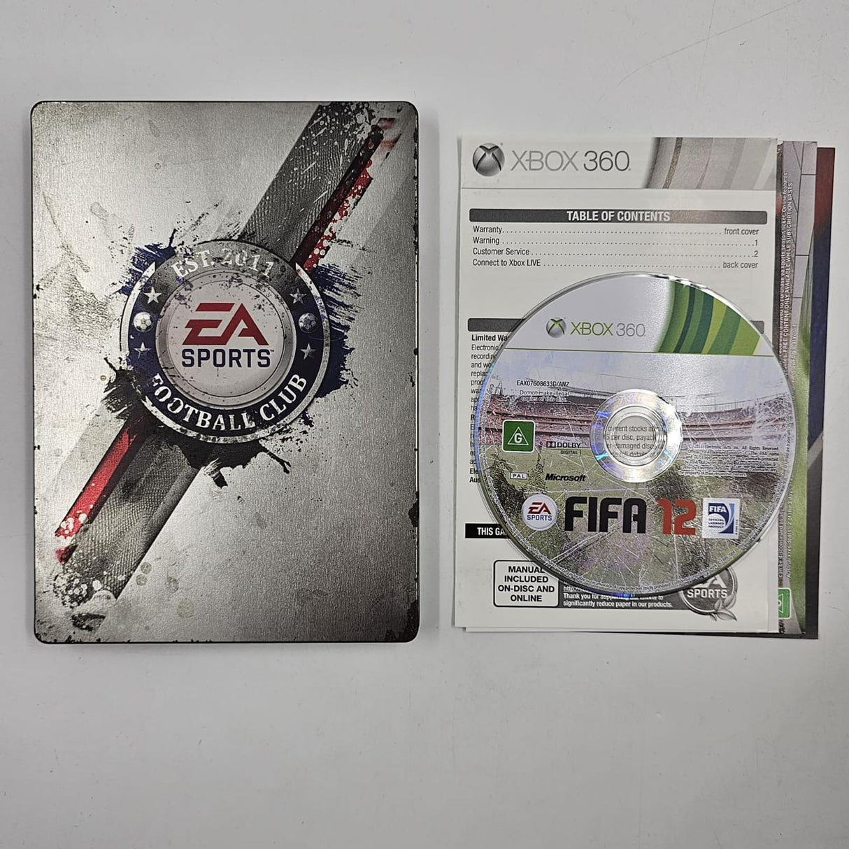 FIFA 12 Xbox 360 Game + Manual PAL SteelBook Edition