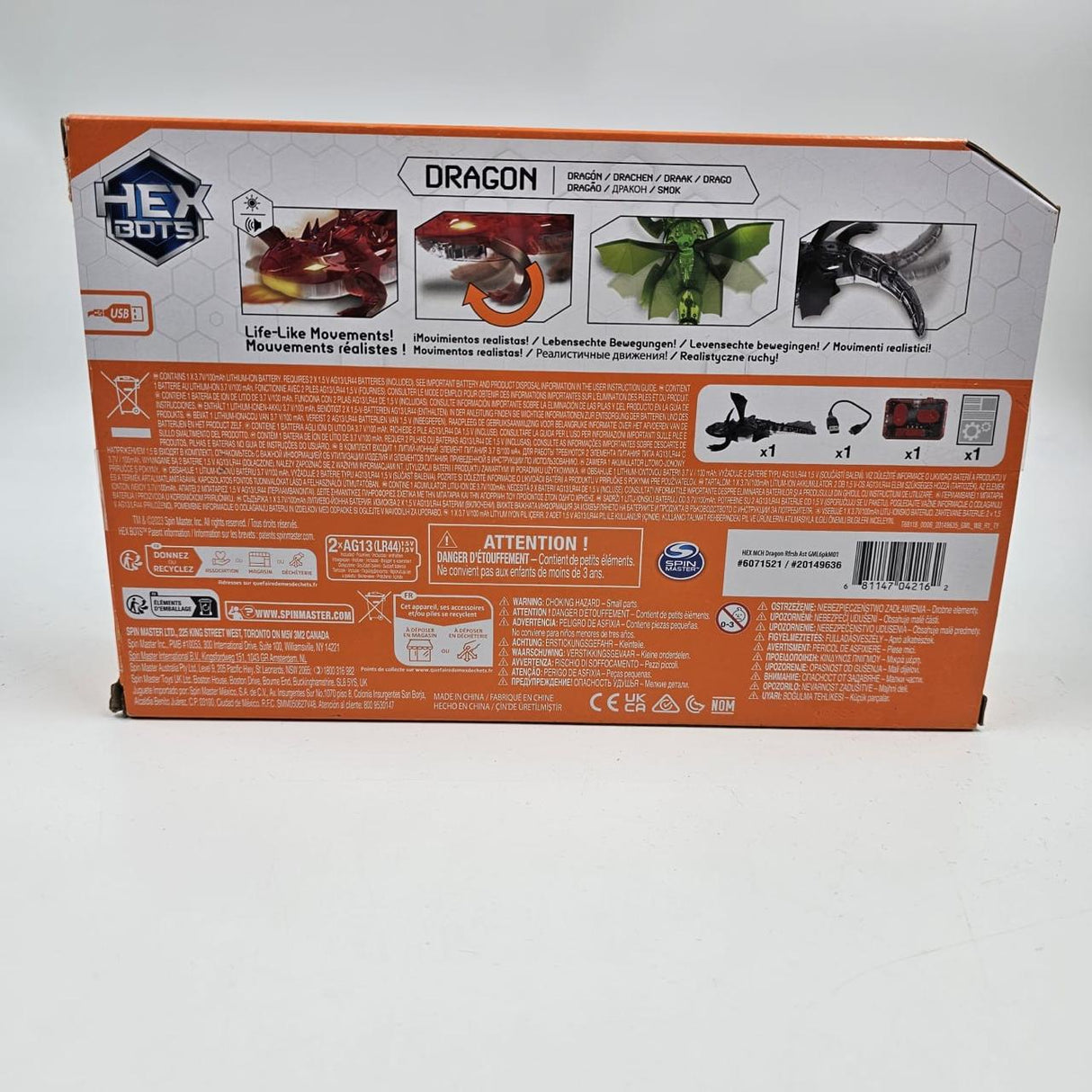 Hex Bots Fiery Roaring Creature Green Dragon With Remote Control