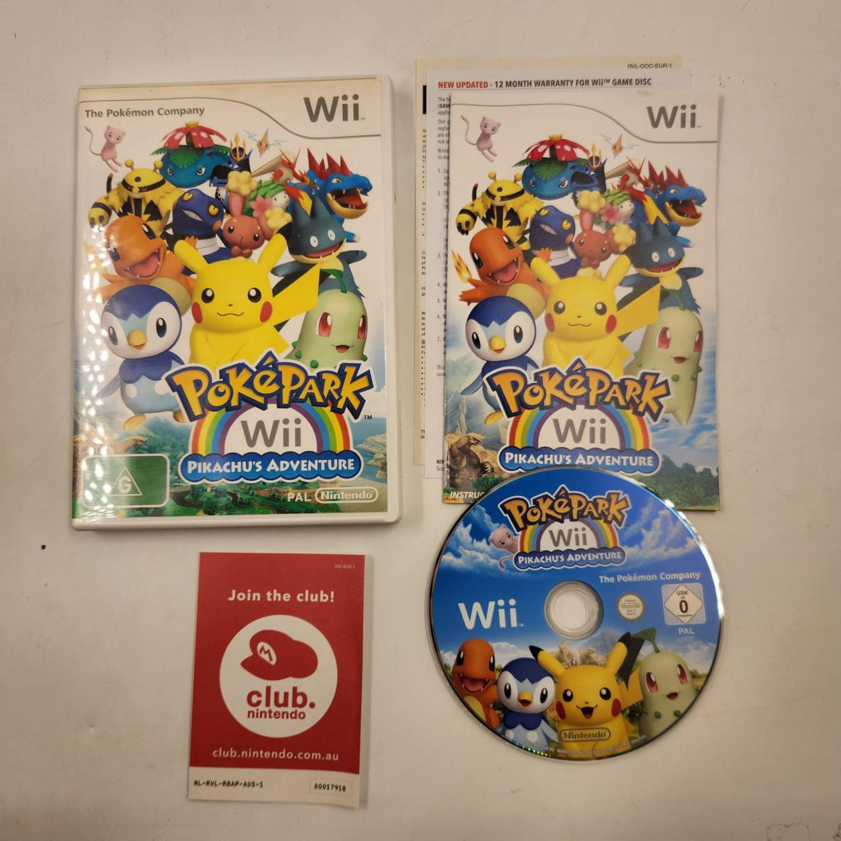 PokePark Wii Pikachu Adventure Nintendo Wii Game + Manual PAL