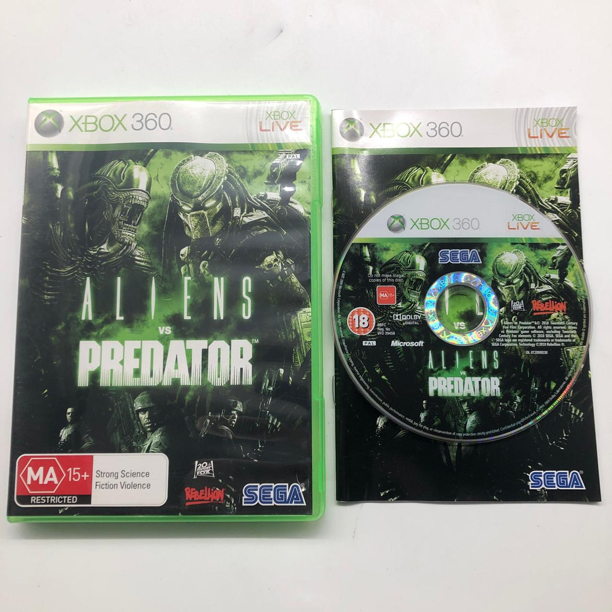 Aliens VS Predator Xbox 360 Game + Manual PAL