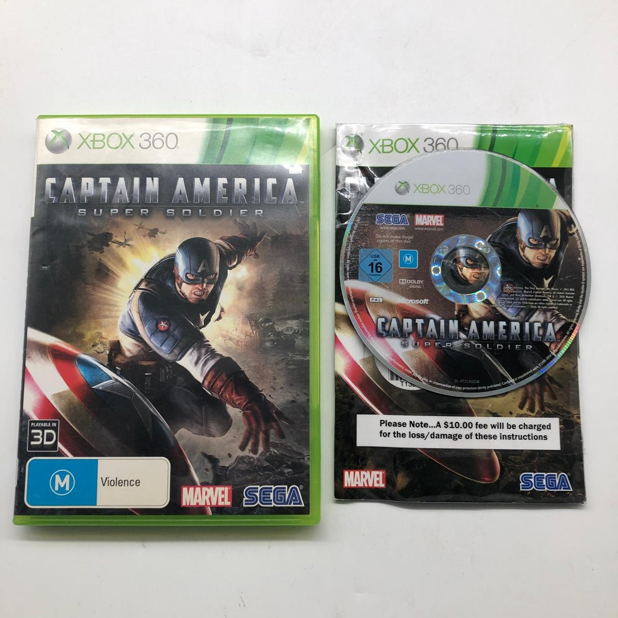 Captain America Super Soldier Xbox 360 Game + Manual PAL