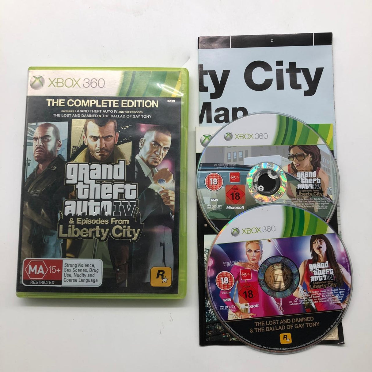 Grand Theft Auto IV GTA 4 & Episodes From Liberty City Xbox 360 Game + Manual PAL