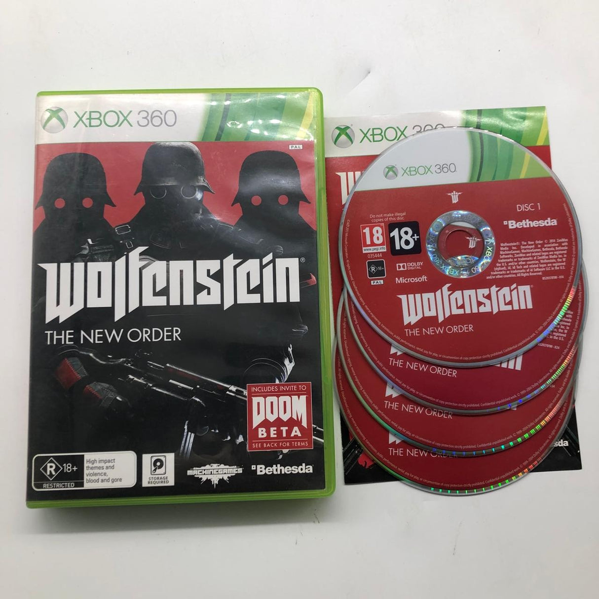 Wolfenstein The New Order Xbox 360 Game + Manual PAL