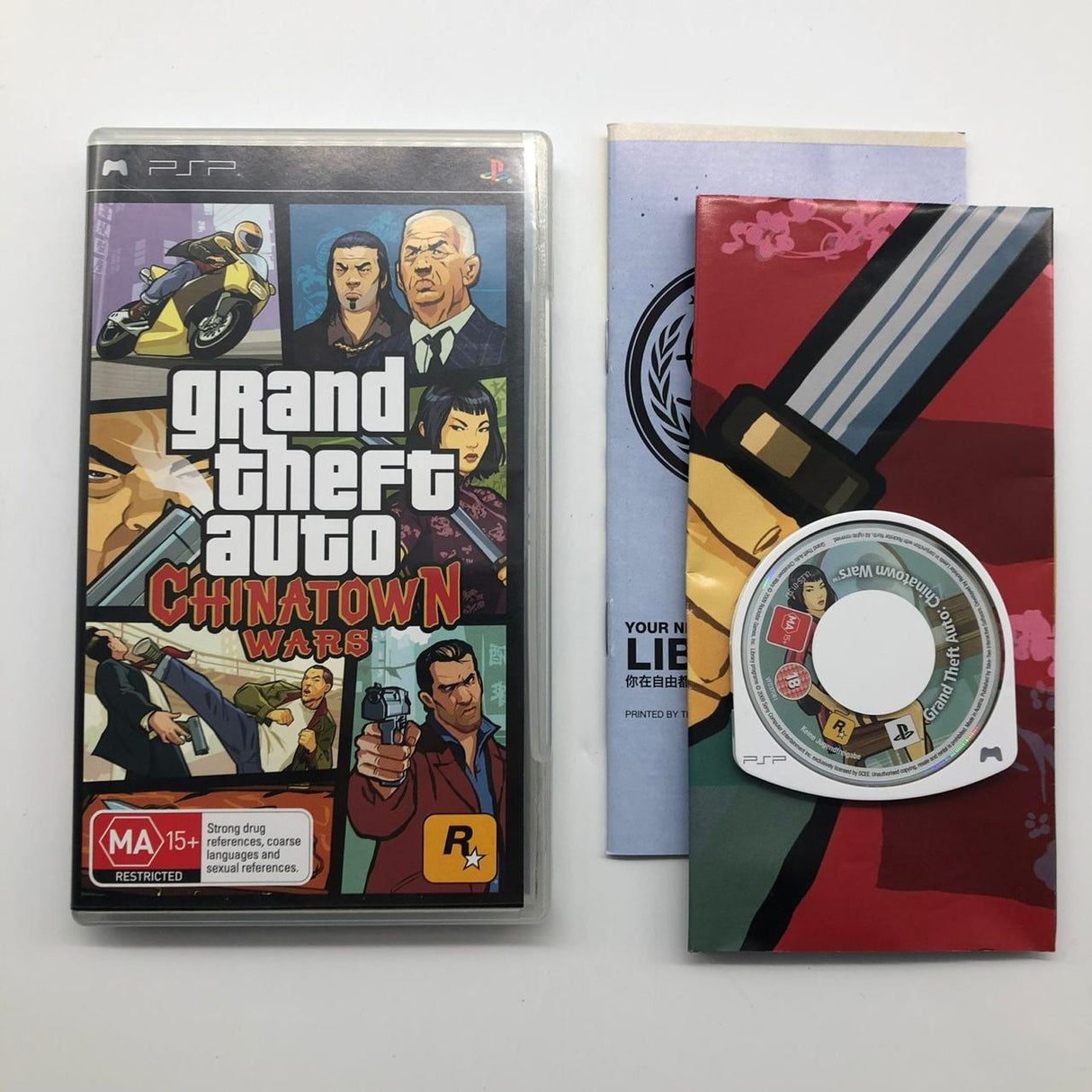 Grand Theft Auto GTA ChinaTown Wars PSP Playstation Portable Game + Manual