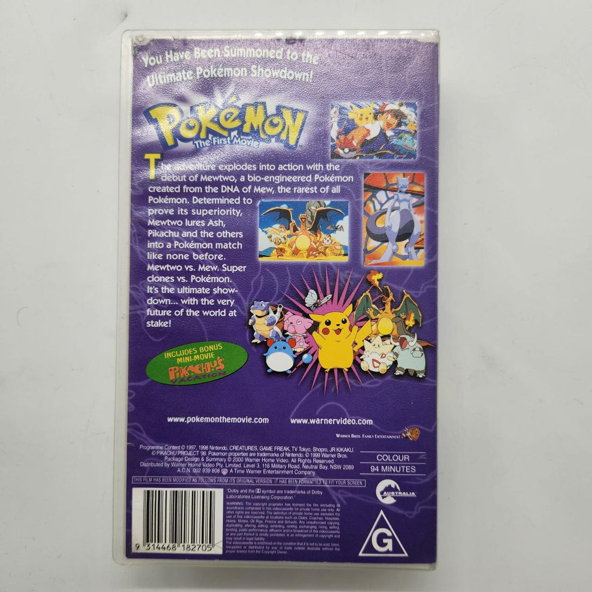 Pokemon The First Movie Mewtwo VS. Mew VHS Tape 01S4