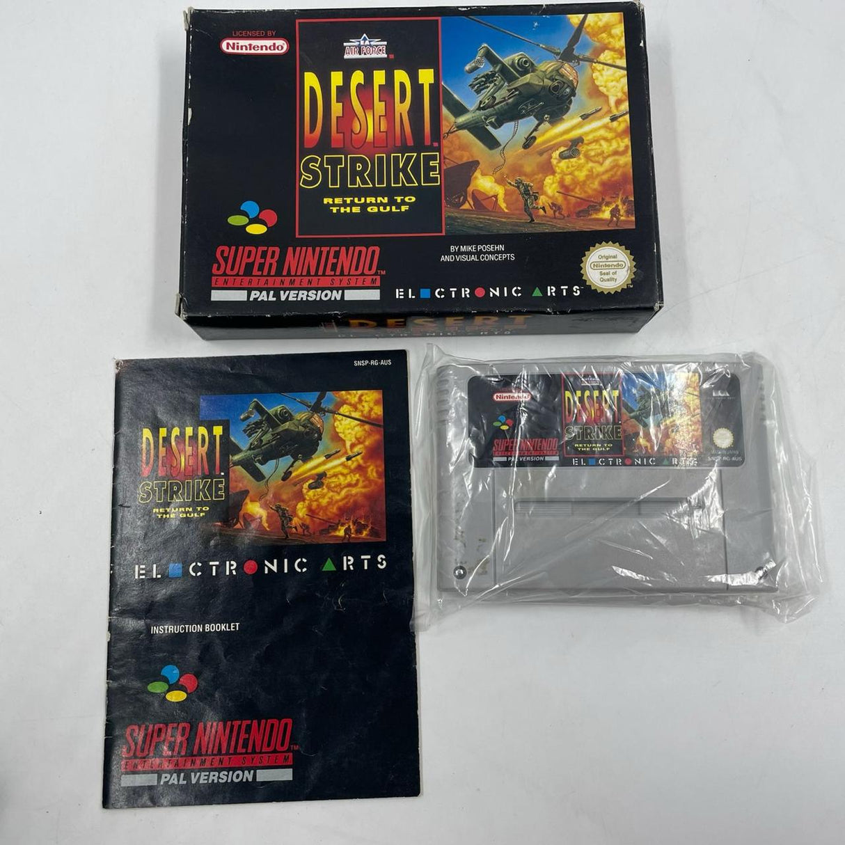 Desert Strike Nintendo Entertainment System SNES Game PAL Boxed