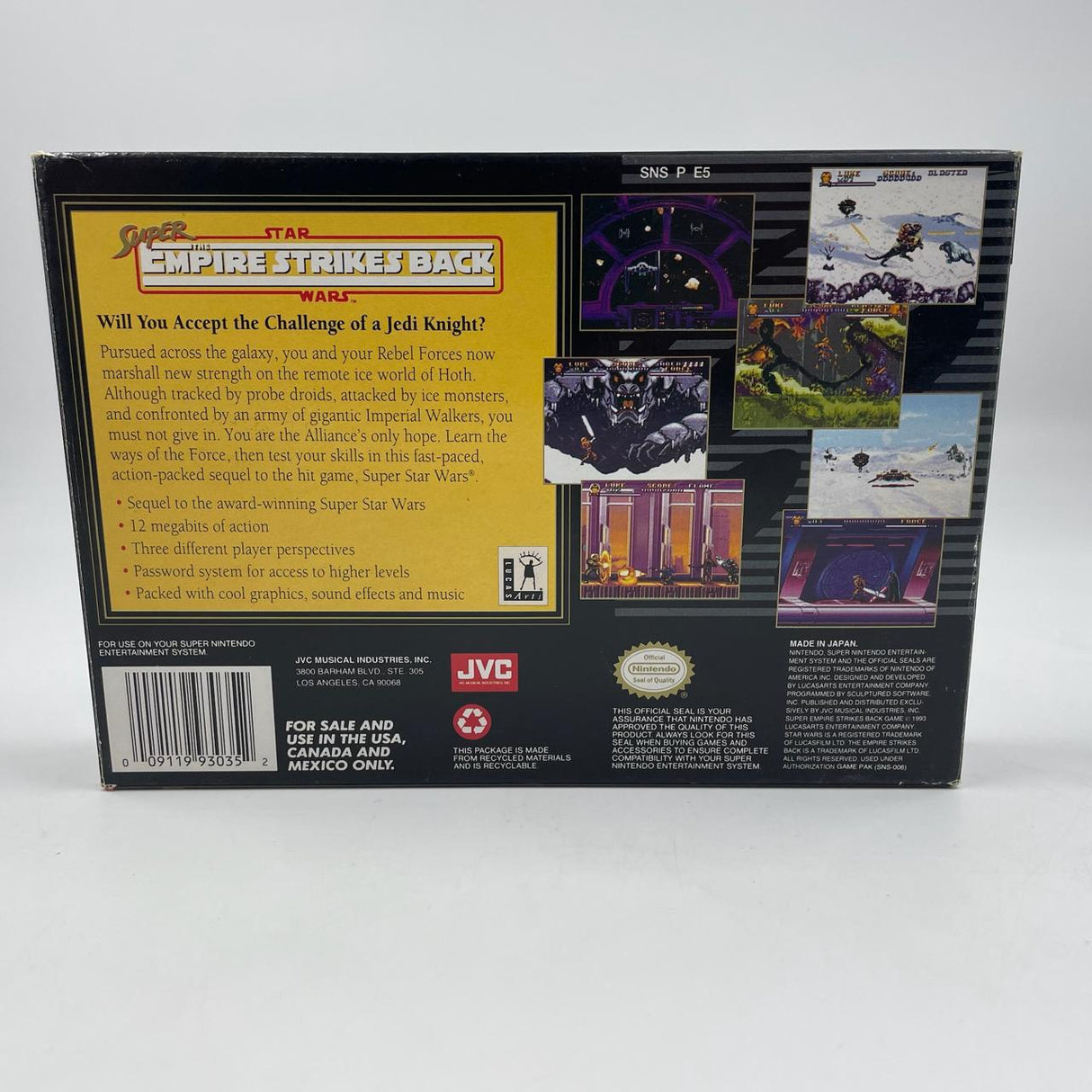Super Star Wars The Empire Strikes Back Nintendo SNES Game Boxed NTSC U/C