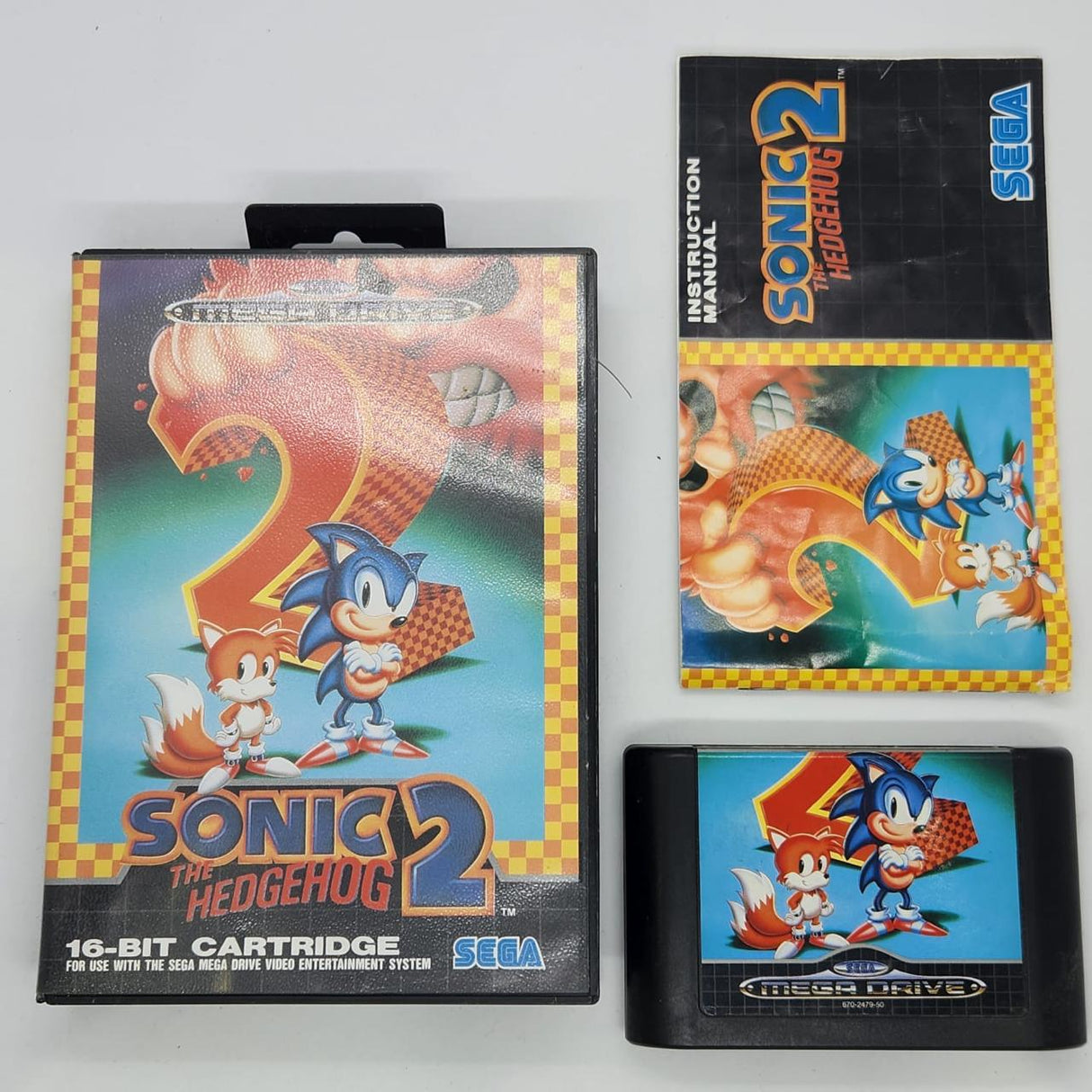 Sonic 2 The Hedgedog Sega Mega Drive Game + Manual PAL