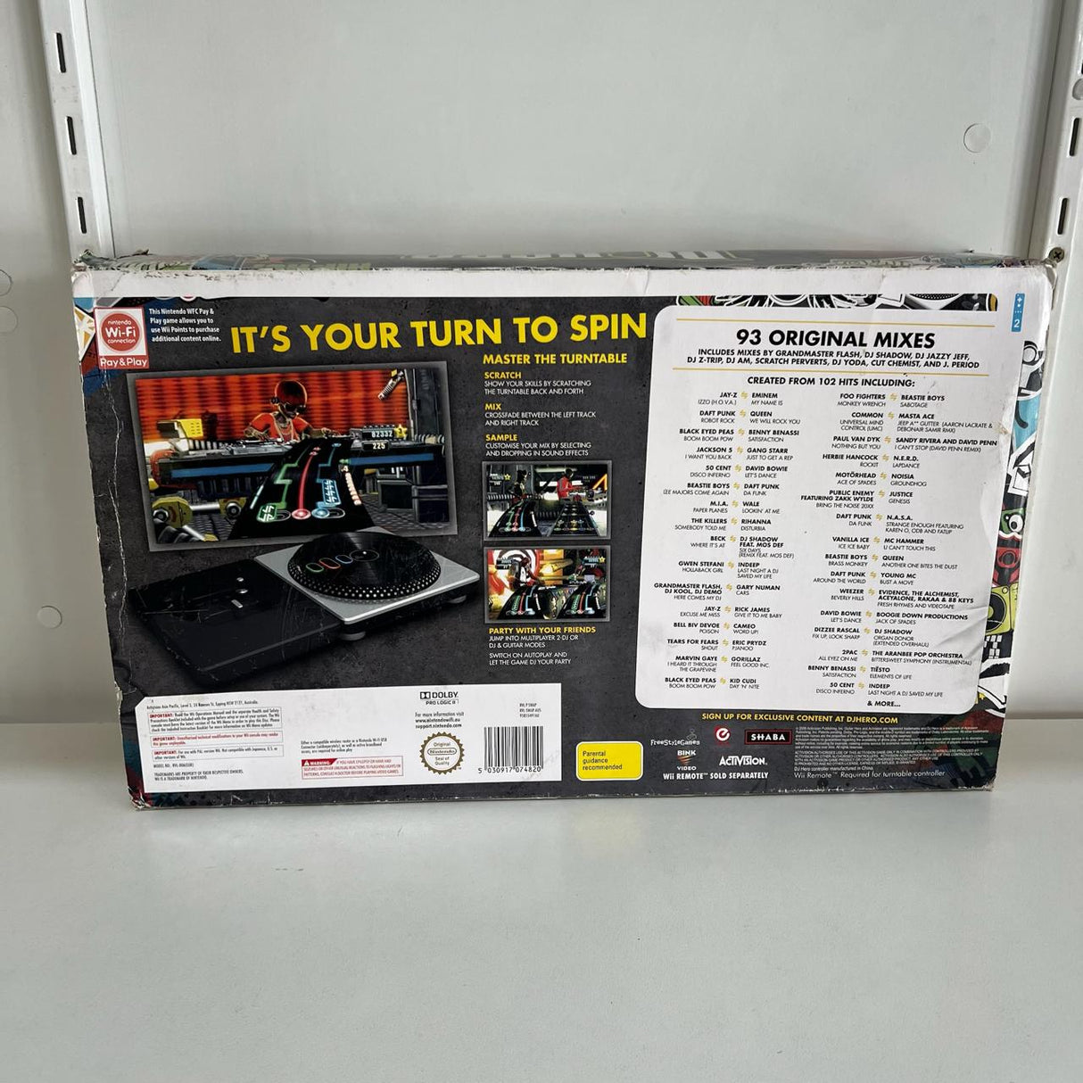 DJ Hero Nintendo Wii Turntable + Game Boxed