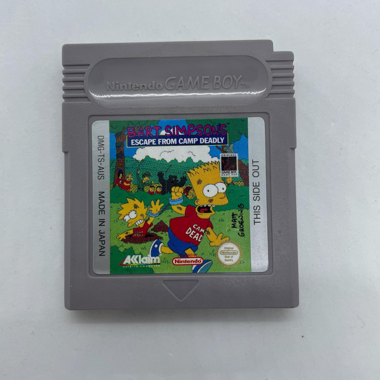 Bart Simpsons Escape From Camp Deadly Nintendo Gameboy Original Game Cartridge