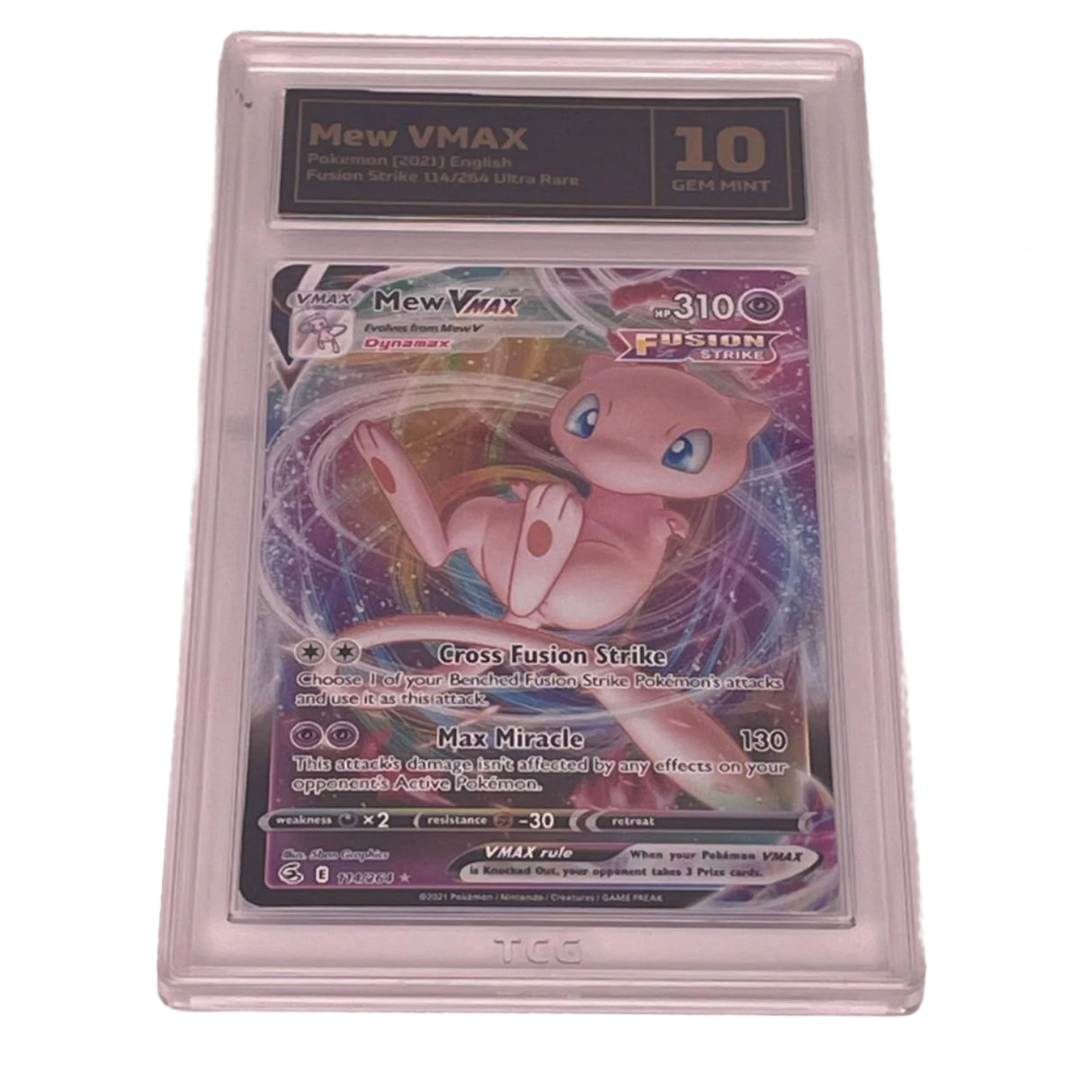 Mew Vmax Pokémon Card 114/264 Fusion Strike Graded TCG 10