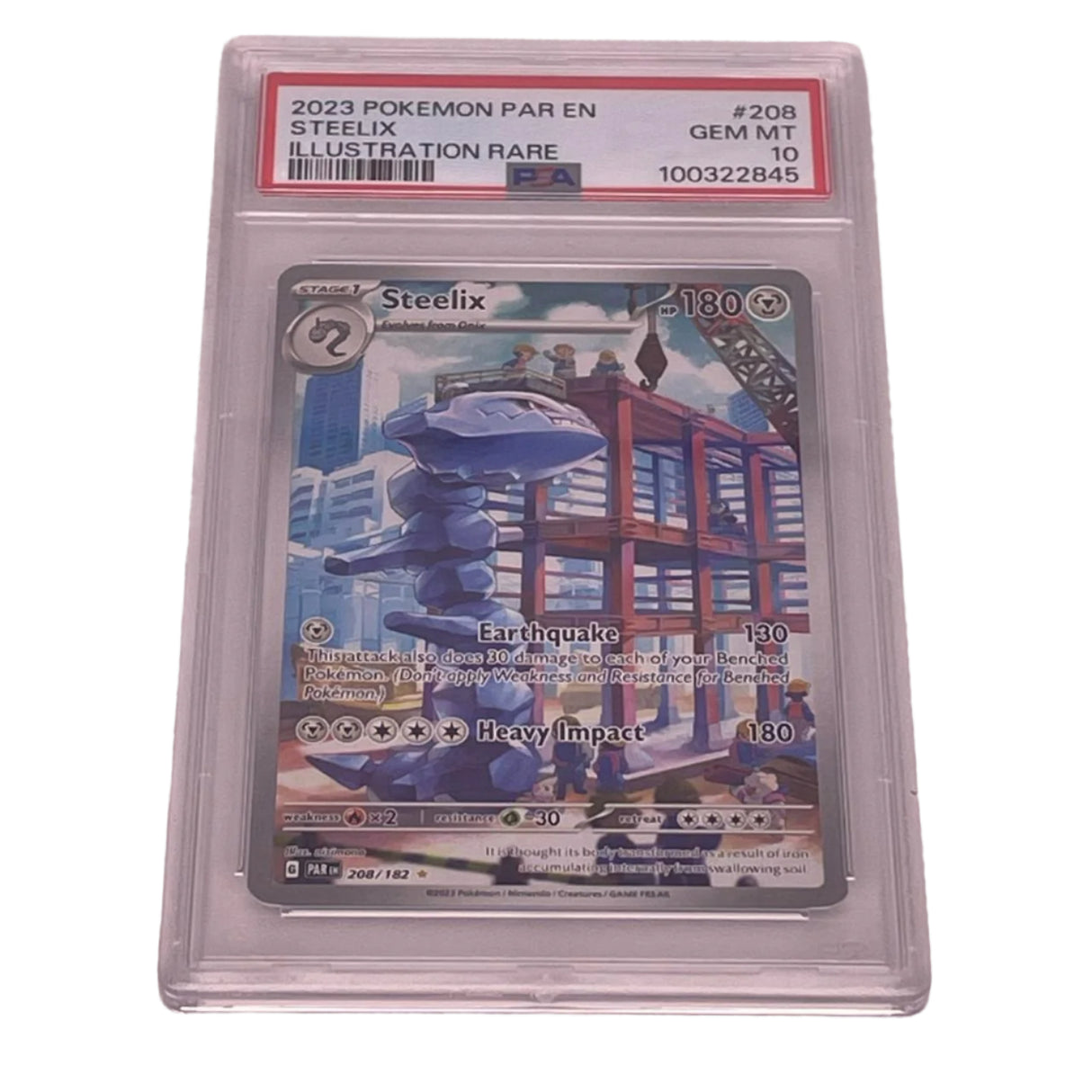 Steelix Pokemon Card 208/182 Illustration Rare Graded PSA 10