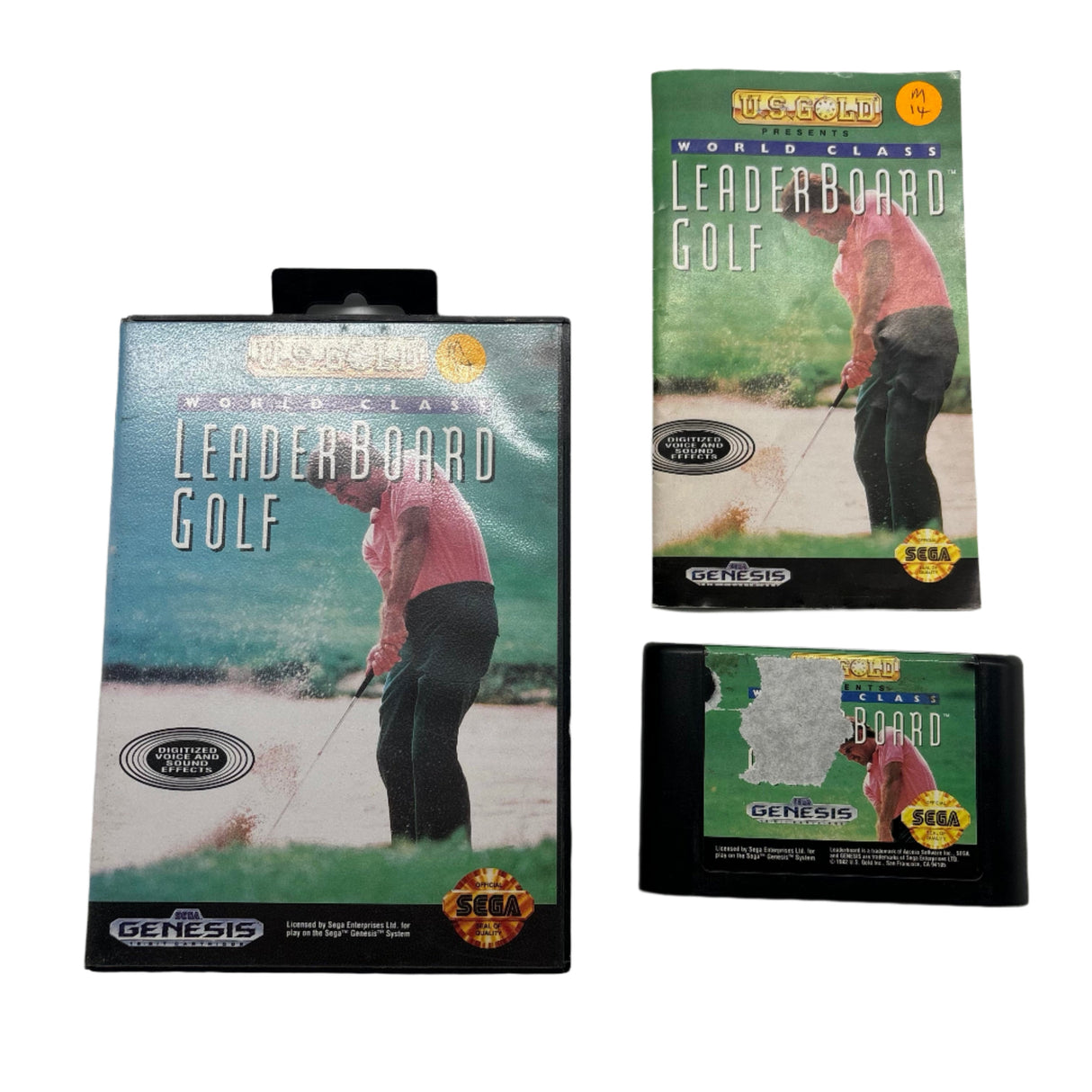 World Class Leaderboard Golf Sega Genesis Game + Manual