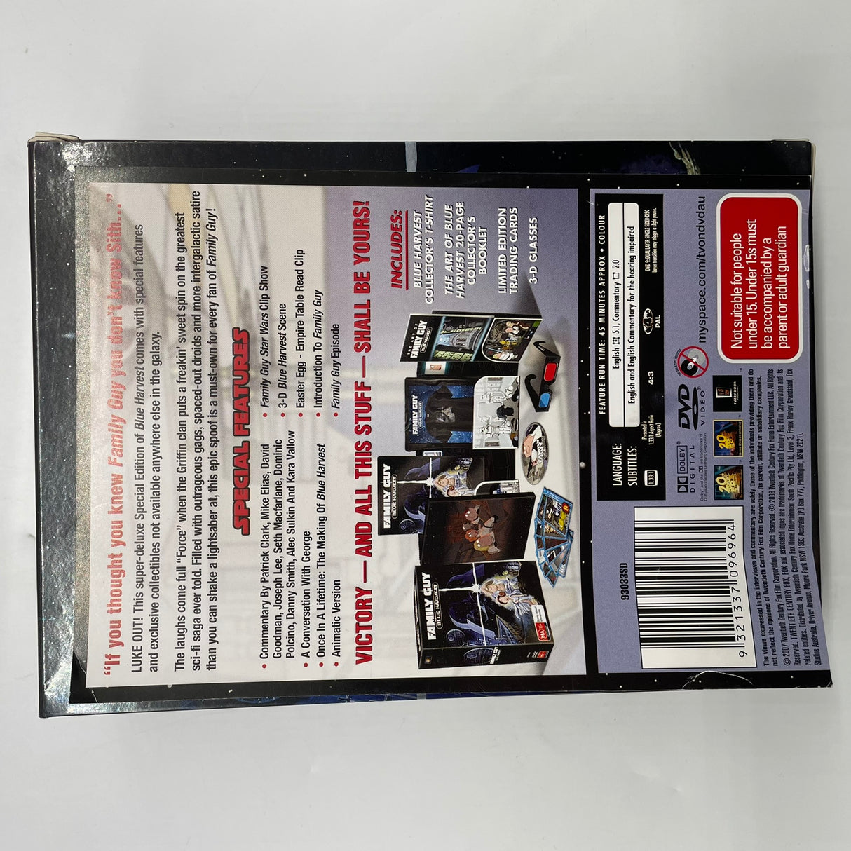 Family Guy Blue Harvest DVD Limited Collector's Edition Boxed