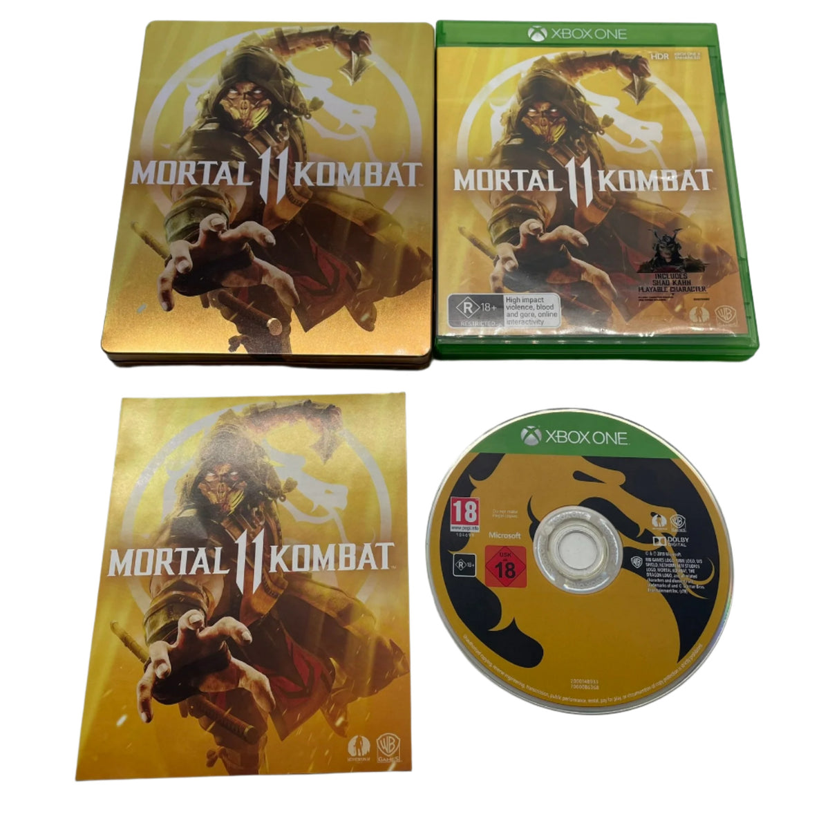 Mortal Kombat 11 Steelbook Xbox One Game + Manual