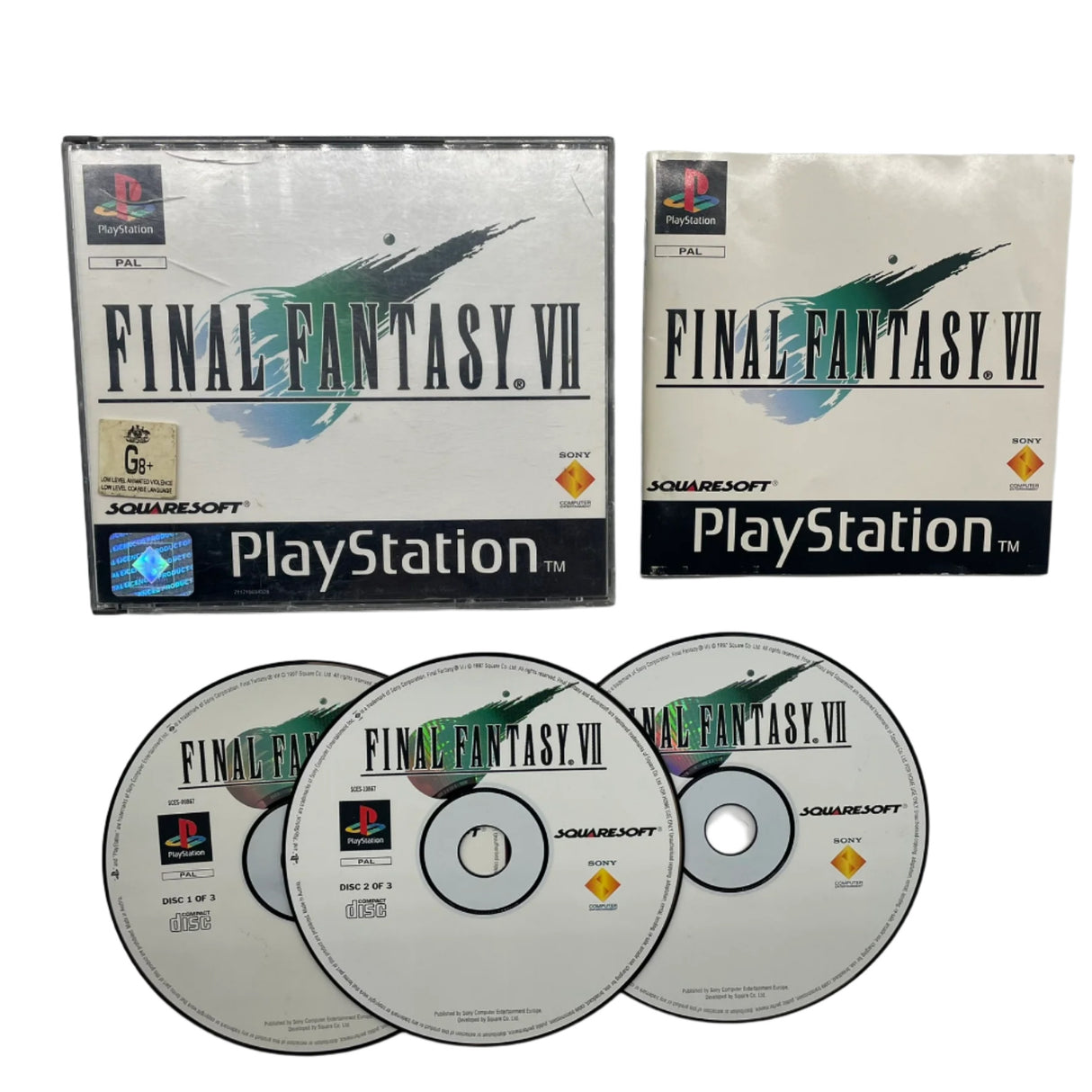 Final Fantasy VII 7 PS1 PlayStation 1 3-Disc Game PAL