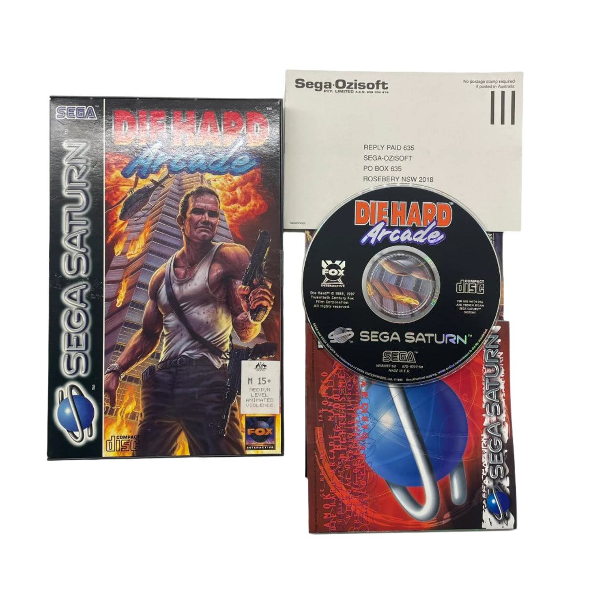 Die Hard Arcade Sega Saturn Game + Manual