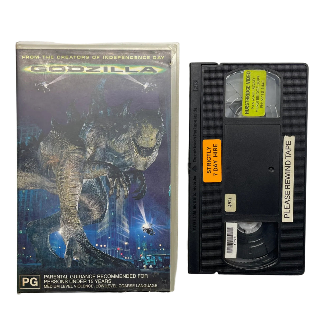 Godzilla VHS Cassette Tape