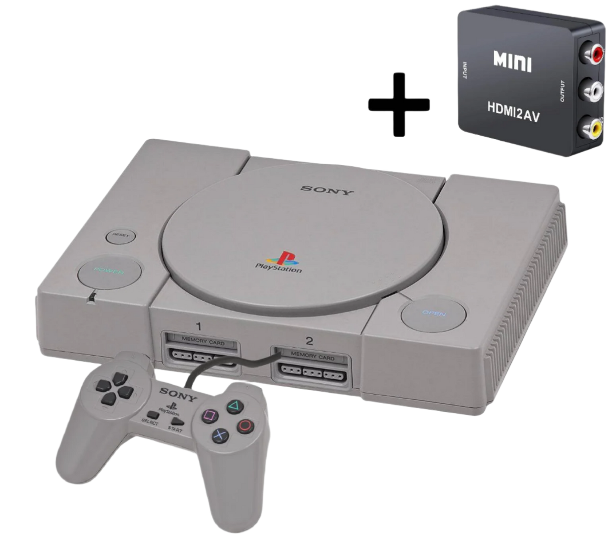 Sony PlayStation 1 (PS1) Original Complete Console + HDMI Convertor