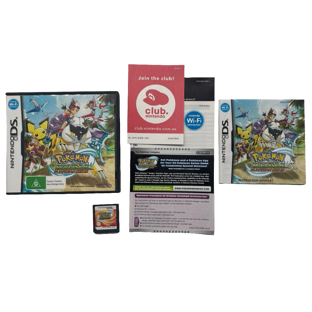 Pokemon Ranger Guardian Signs Nintendo DS Game + Manual