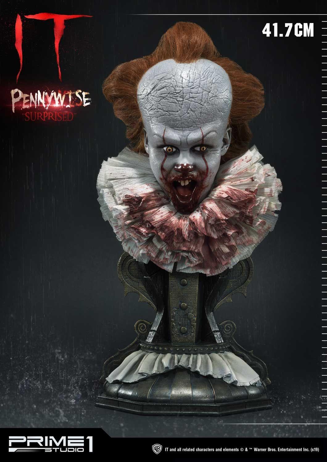 Prime 1 Studio HDBIT-03 IT Pennywise Surprised 1/2 Bust Statue Figure 201/250