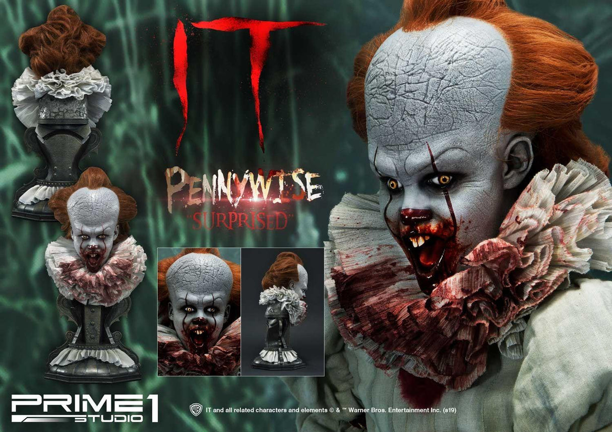 Prime 1 Studio HDBIT-03 IT Pennywise Surprised 1/2 Bust Statue Figure 201/250