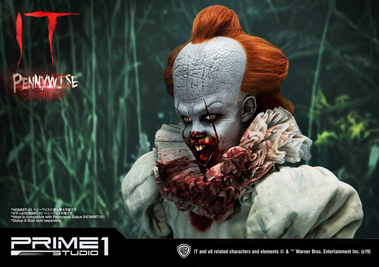 Prime 1 Studio HDBIT-03 IT Pennywise Surprised 1/2 Bust Statue Figure 201/250