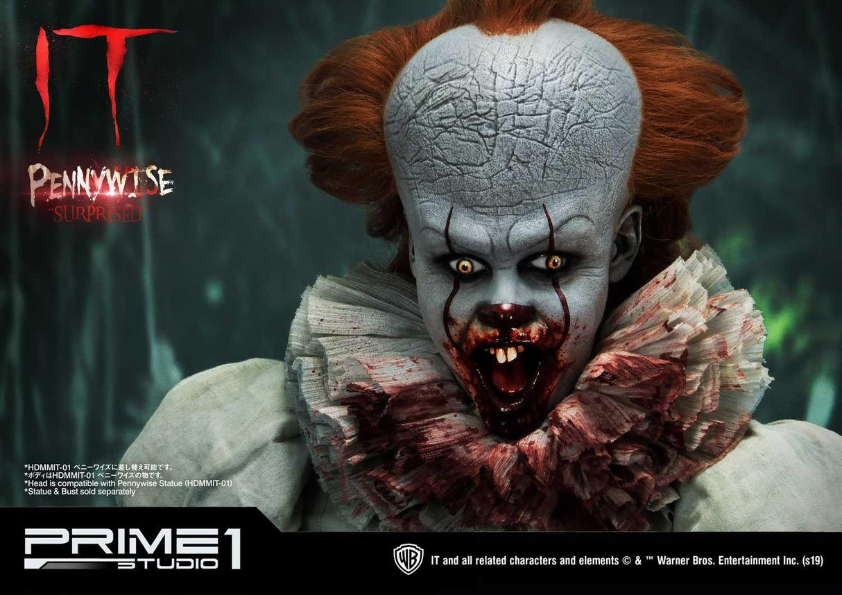 Prime 1 Studio HDBIT-03 IT Pennywise Surprised 1/2 Bust Statue Figure 201/250