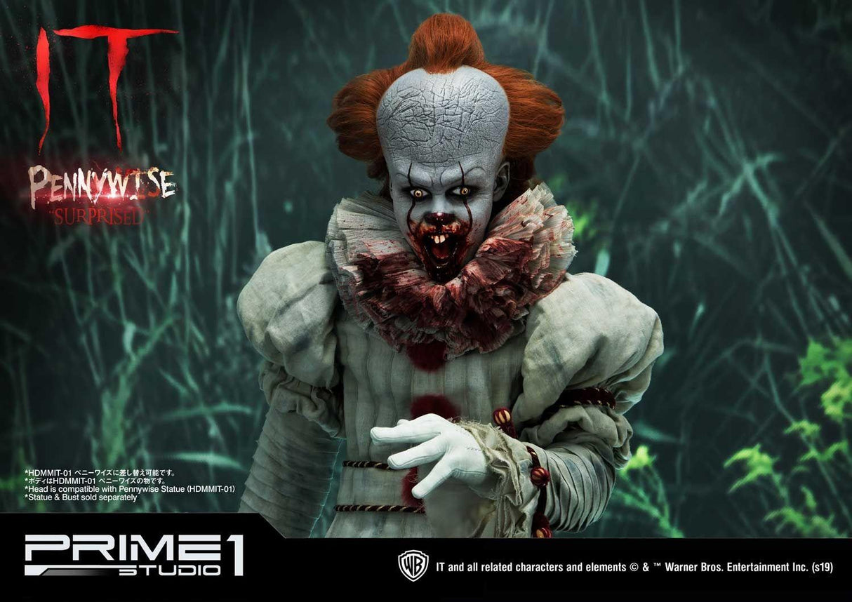 Prime 1 Studio HDBIT-03 IT Pennywise Surprised 1/2 Bust Statue Figure 201/250