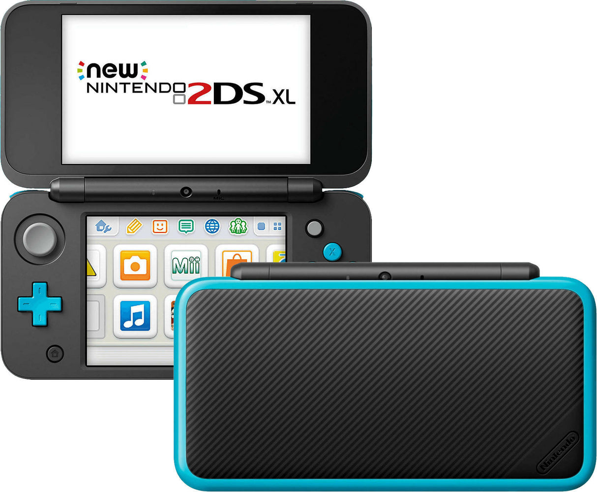 Nintendo "New" 2DS XL Black And Blue Console + Charger