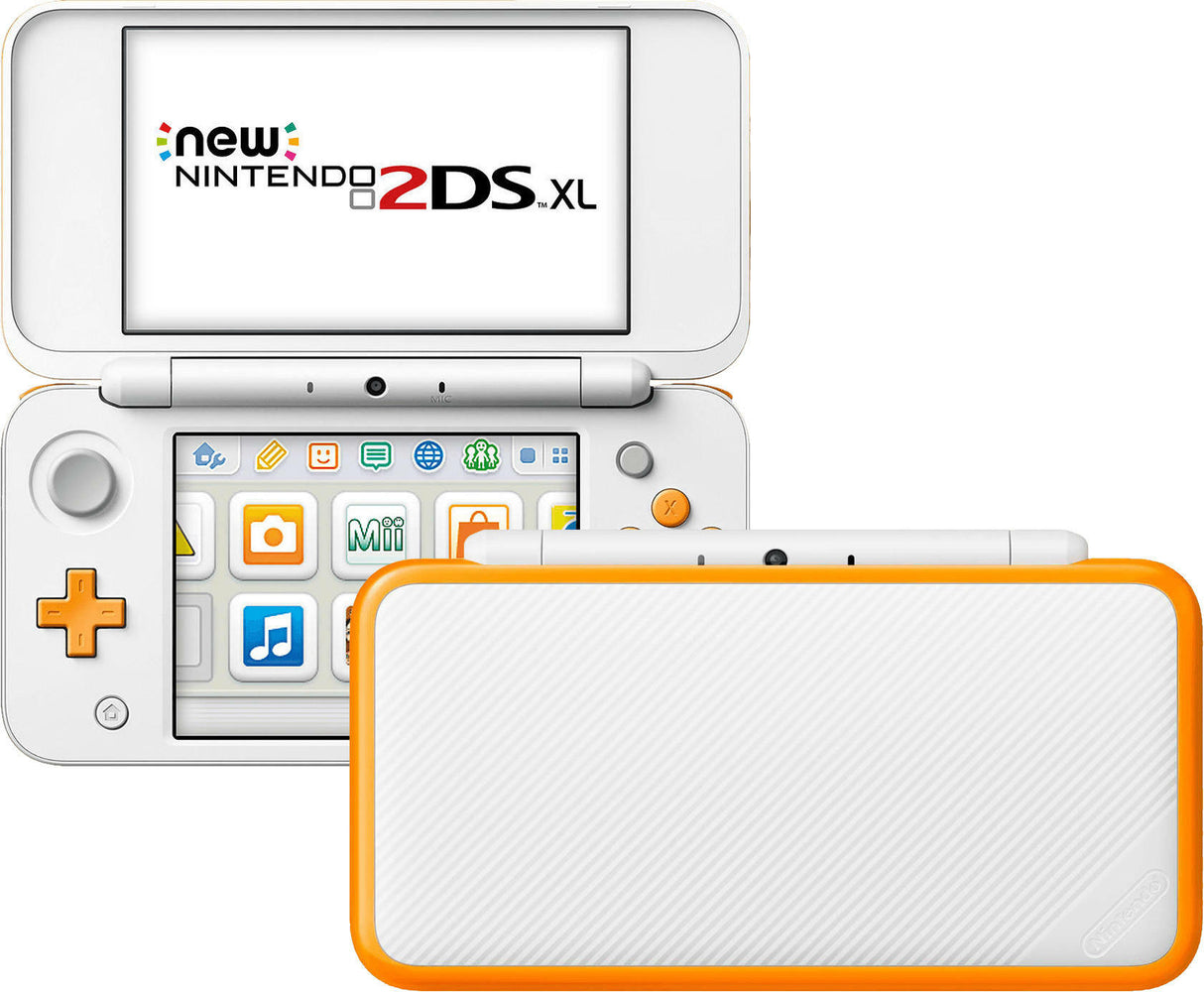 Nintendo "New" 2DS XL White And Orange Console + Charger