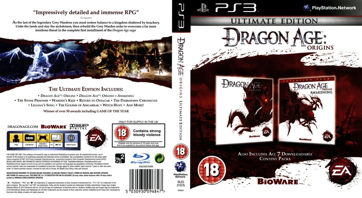Dragon Age: Origins: Ultimate Edition Playstation 3 PS3 Game PAL