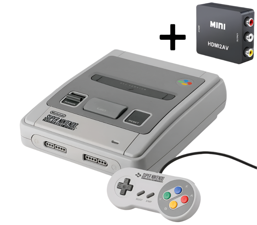 Super Nintendo Entertainment System (SNES) Complete Console (PAL) + HDMI Convertor
