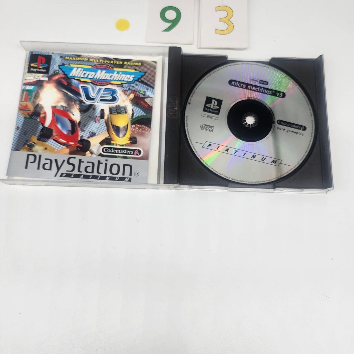 Micro Machines v3 PS1 Playstation 1 Game + Manual PAL